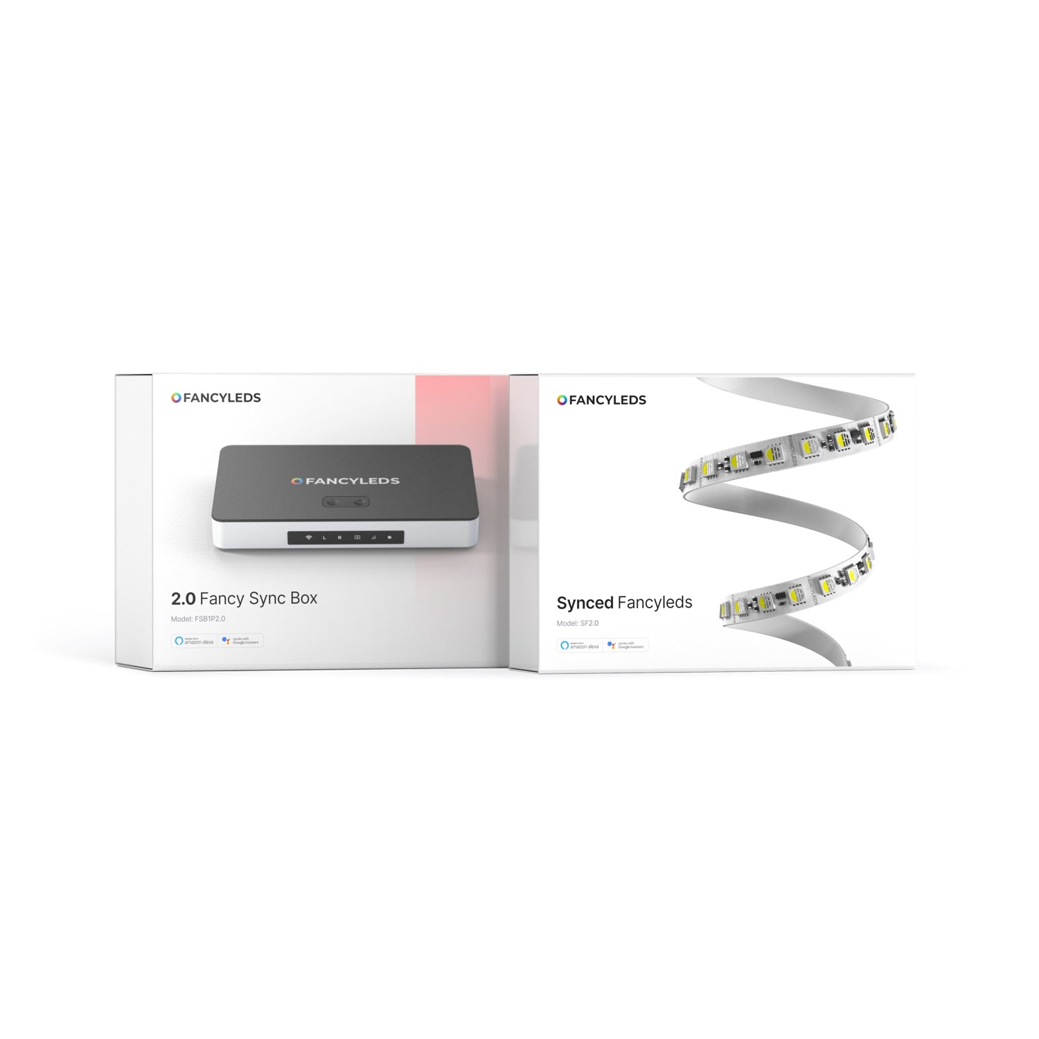 Standard Bundle retail boxes: 2.0 Fancy Sync Box and Synced Fancyleds