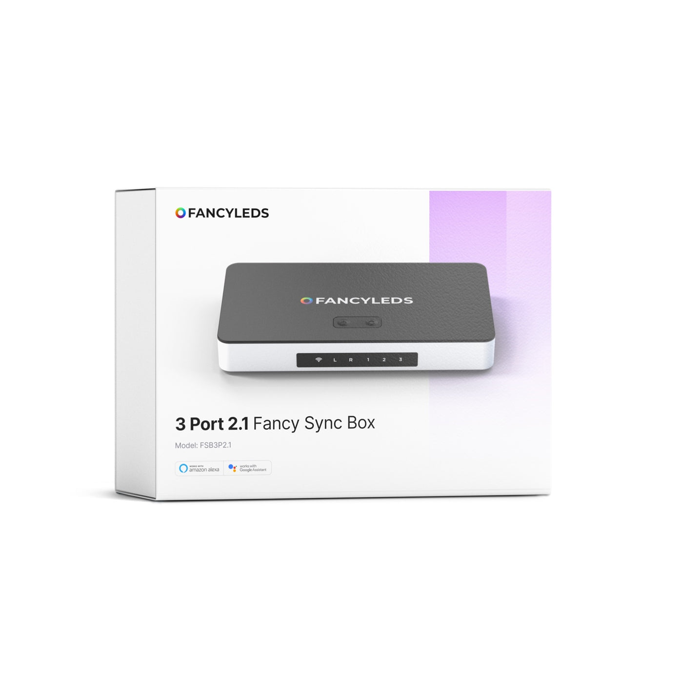 Retail box front of the 3 Port 2.1 Fancy Sync Box TV LED backlight kit