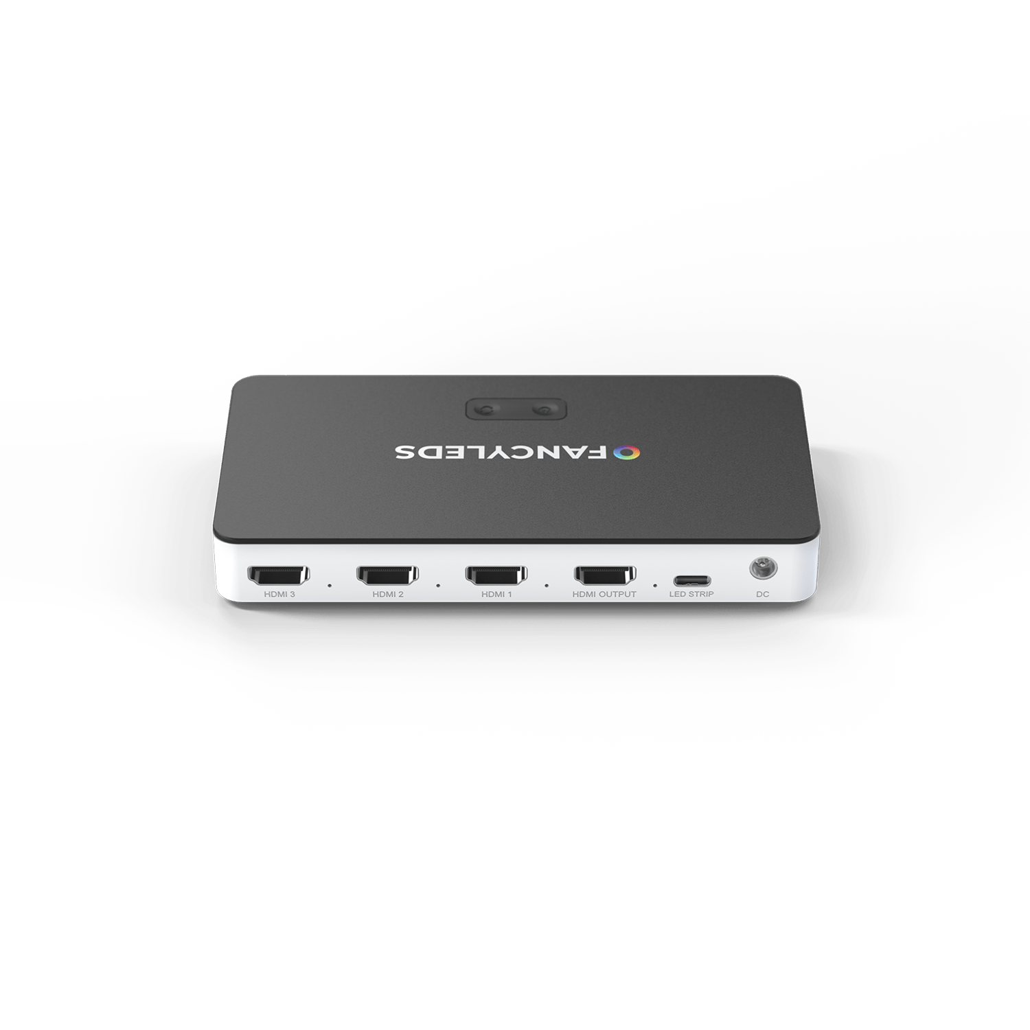 Rear ports of the 3 Port 2.1 Fancy Sync Box with three HDMI 2.1 inputs, from the Ultimate Bundle