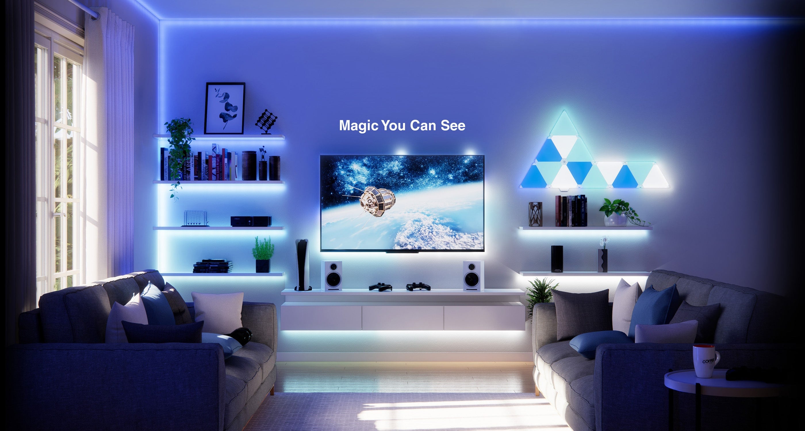 Fancy led lights online for living room